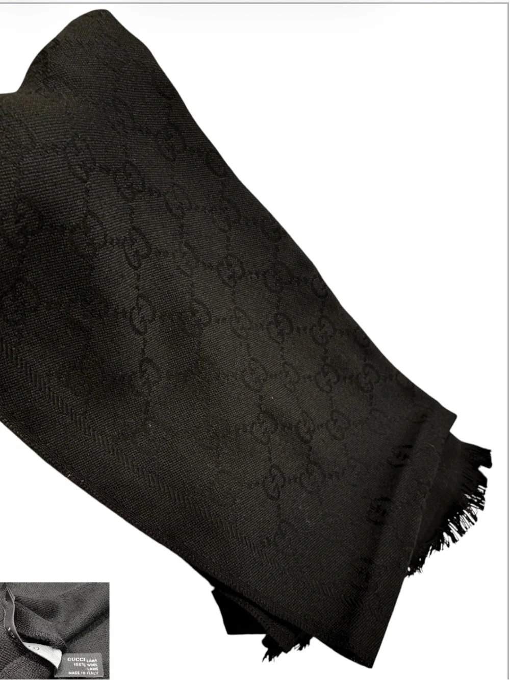 Gucci Black Scarf - EUC - GG logo